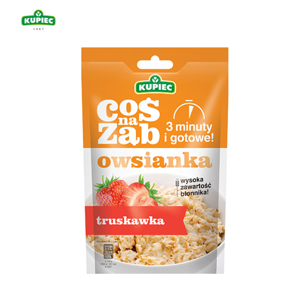 波兰进口Kupiec即食麦片50g效期2017.2草莓味