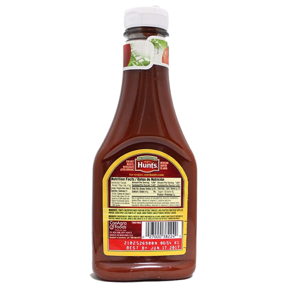 自营美国进口汉斯HUNT'S番茄酱无盐型383g