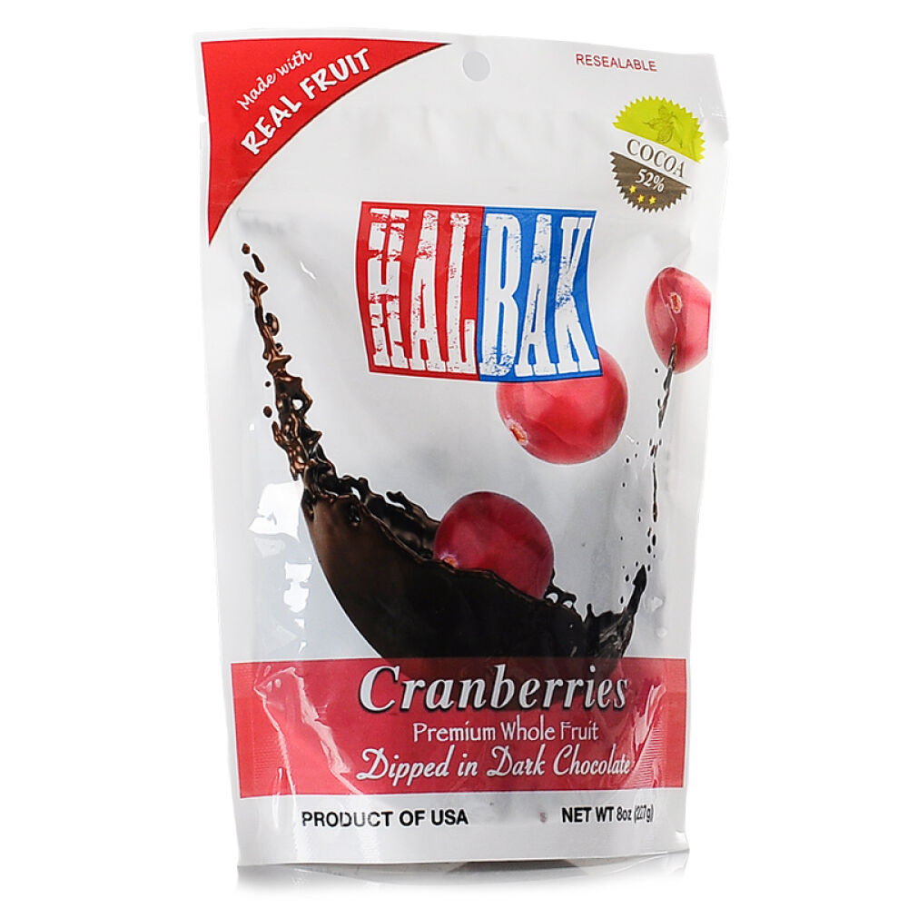 美国进口Halbak豪佰客夹心黑巧克力豆休闲零食蔓越莓果肉夹心黑巧克力豆227g 美国进口Halbak豪佰客夹心黑巧克力豆休闲零食蔓越莓果肉夹心黑巧克力豆227g