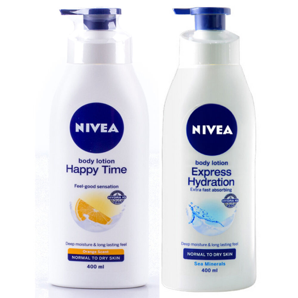 NIVEA妮维雅滋润润肤乳身体乳400ml两支装快乐时光9749+瞬间保湿9794