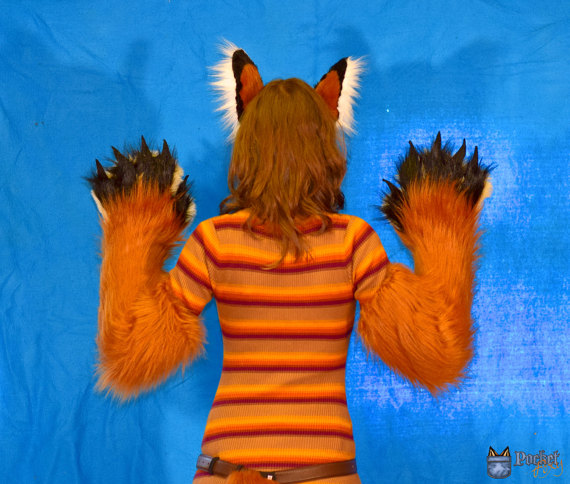 gingerlongrealisticfoxmittensglovespawspawpadsearsnickwildezoot