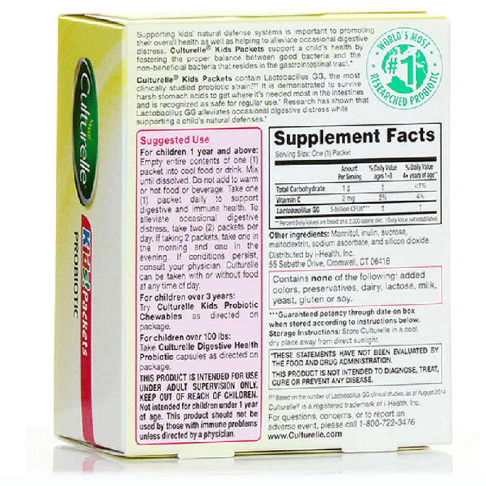 【全球购】美国Culturelle婴幼儿儿童宝宝LGG益生菌粉30袋防便秘润肠道2盒装