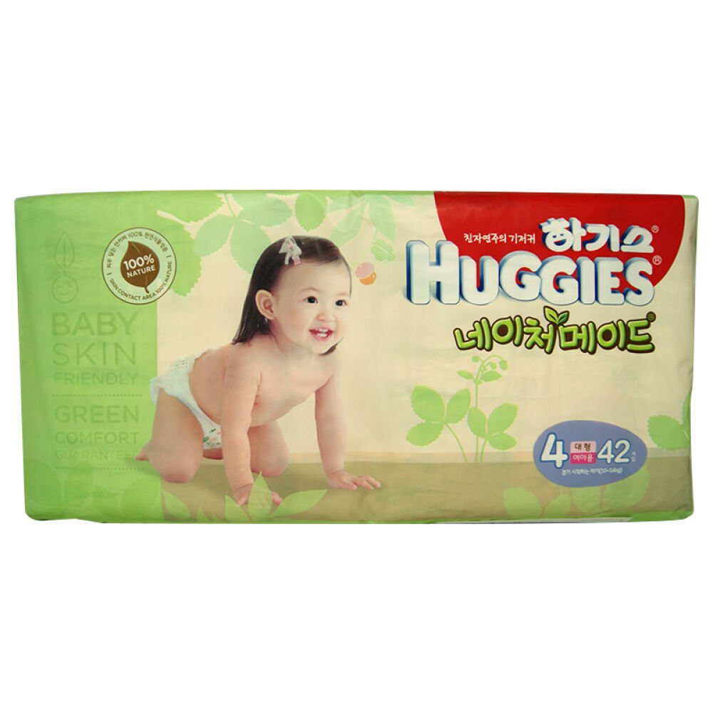 自营韩国好奇（Huggies）纸尿裤亲自然系列（naturemade）4段42片女宝宝10-14kg原装正品
