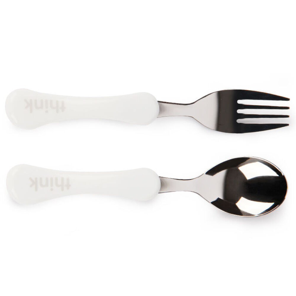 【全球购】ThinkBaby辛克宝贝儿童不锈钢餐盘叉勺套装宝宝分格饭盒餐盒餐具橙色