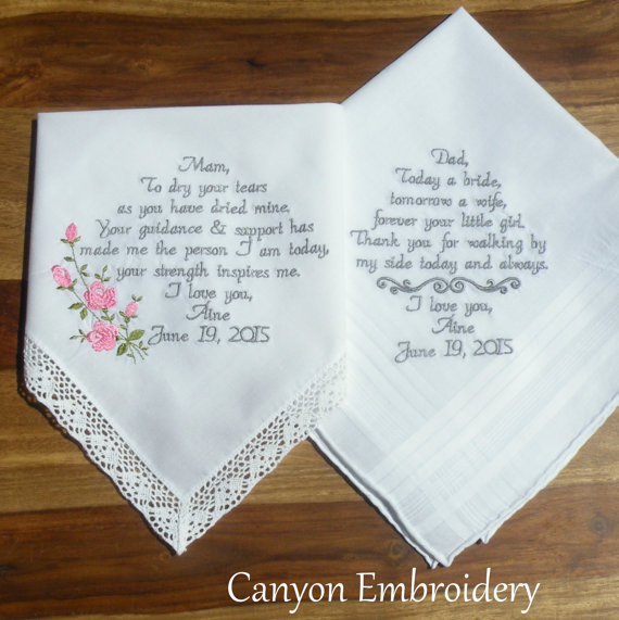 dadembroideredweddinghankerchiefsmotherandfatherweddinggifts