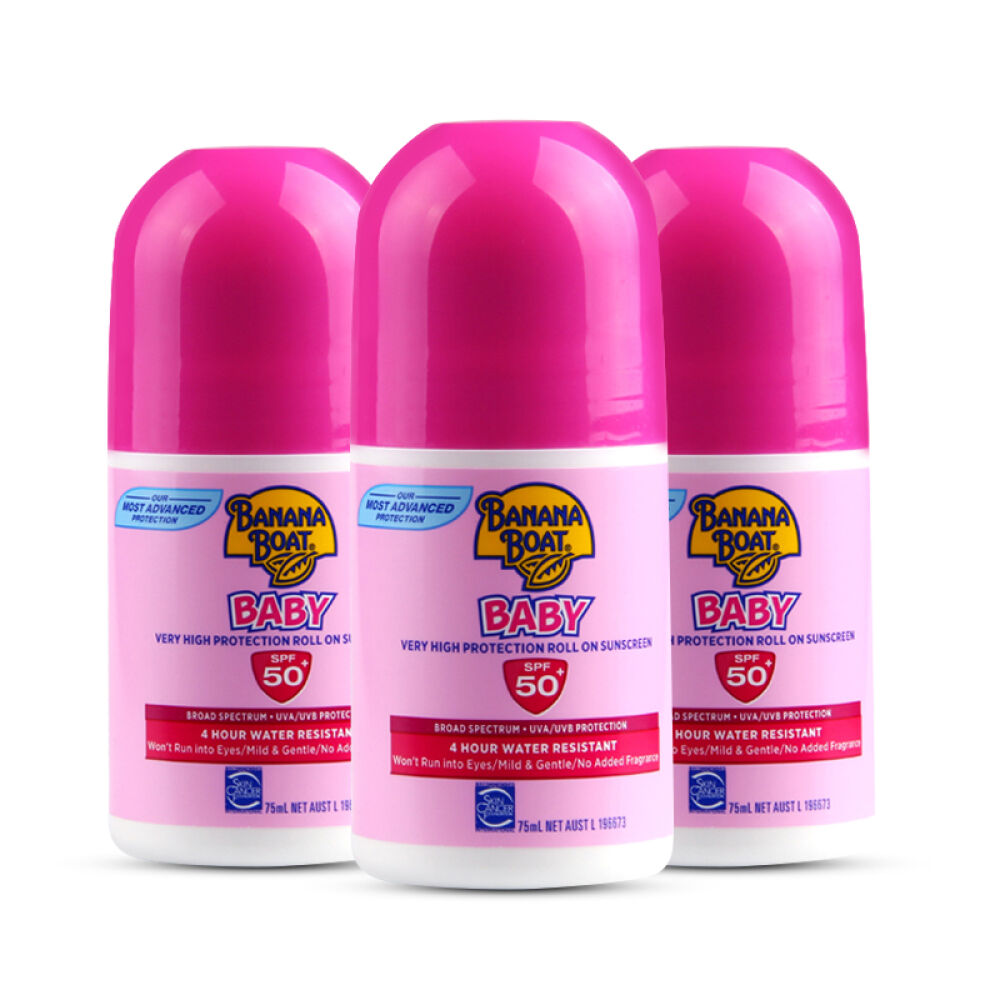 BananaBoatKids香蕉船滚珠防晒乳SPF50宝宝儿童孕妇婴儿防晒霜3支直减30
