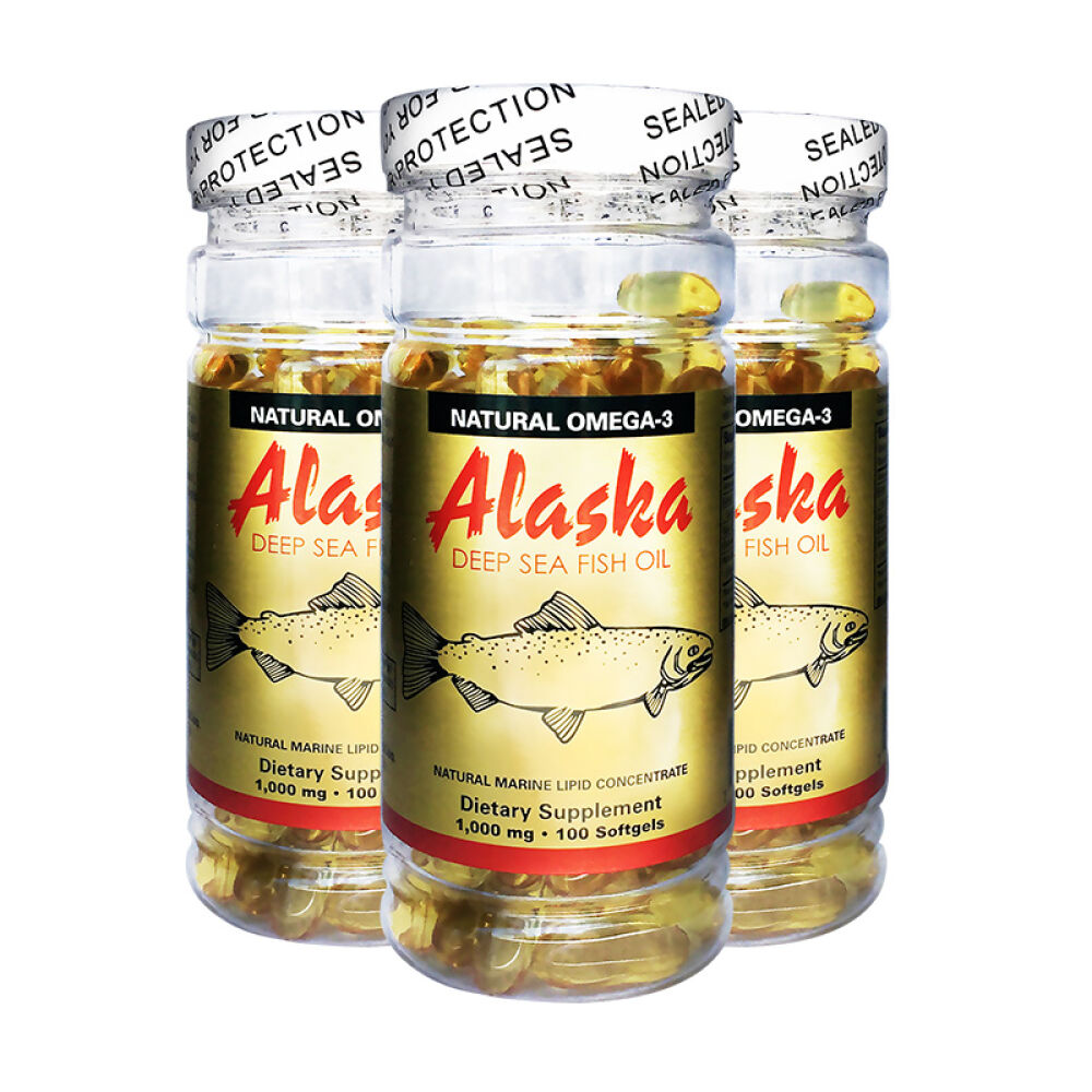 【全球购】美国直邮NCB阿拉斯加深海鱼油软胶囊1000mg*100粒3瓶装