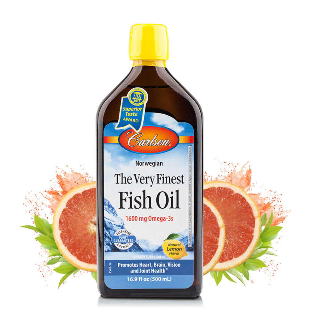 美国直邮Carlson康一生精纯挪威深海液体鱼油Omega-3柠檬味500ml