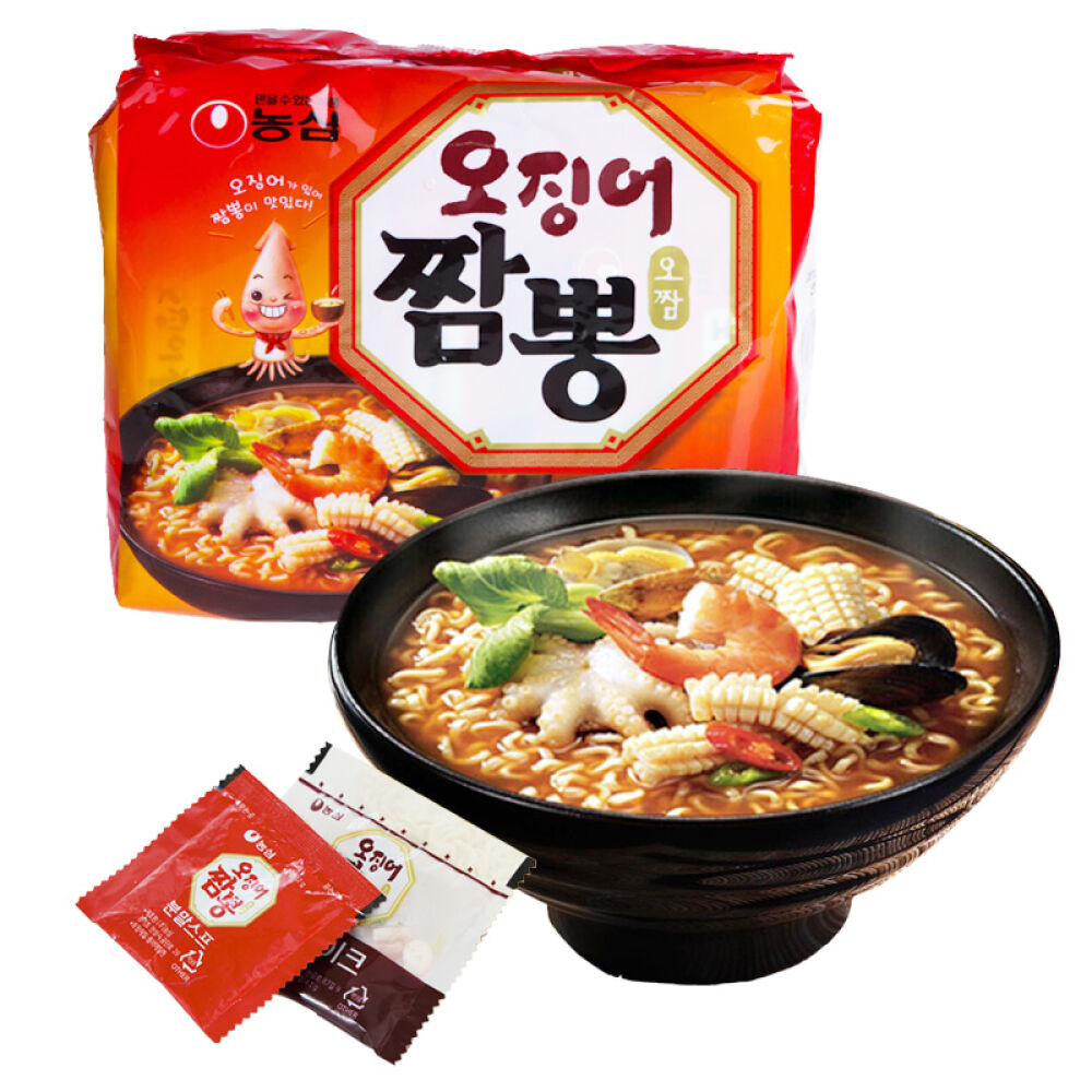 【全球购】韩国原版NONGSHIM农心方便面系列海鲜面124g*5包