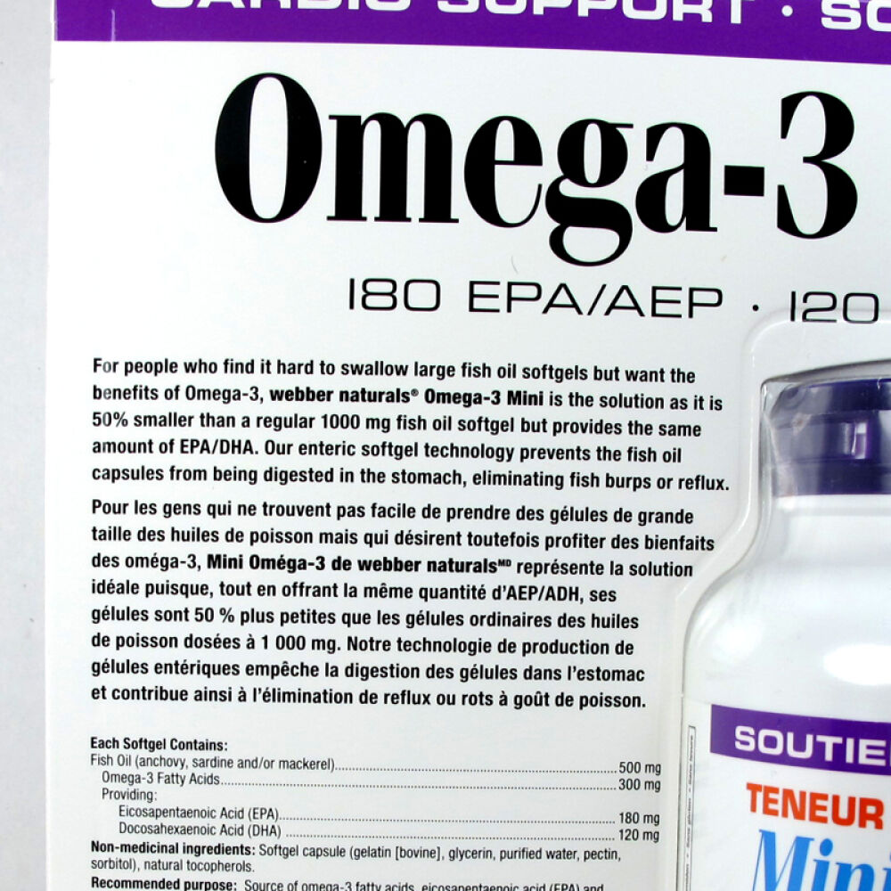 【全球购】加拿大直邮伟博webbernaturalsomega3深海鱼油迷你型360粒