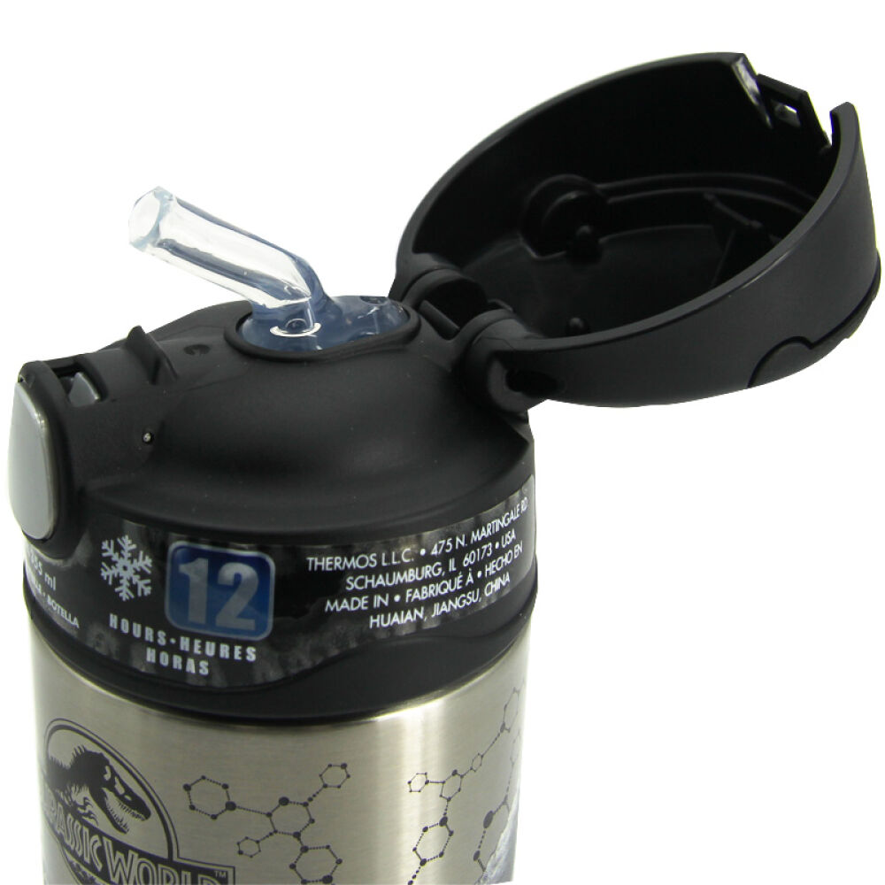 膳魔师thermos儿童保温杯吸管杯宝宝婴儿水壶小学生水杯355ml43-黑色-16侏罗纪------355ml