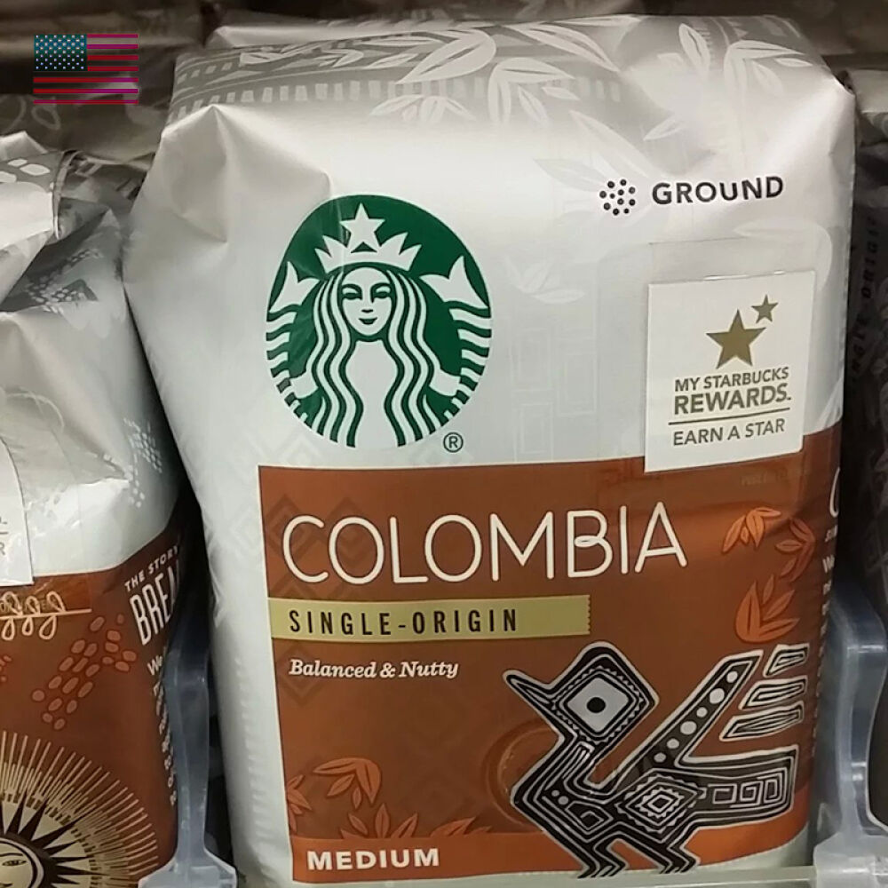 美国直邮starbucks星巴克哥伦比亚100%阿拉比卡咖啡粉