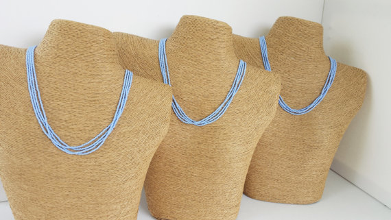 Lavendernecklace,seedbeadjewelry,purplenecklace,minimalist,delicatenecklace,daintynecklace,bridesmaidnecklace,powderbluenecklace