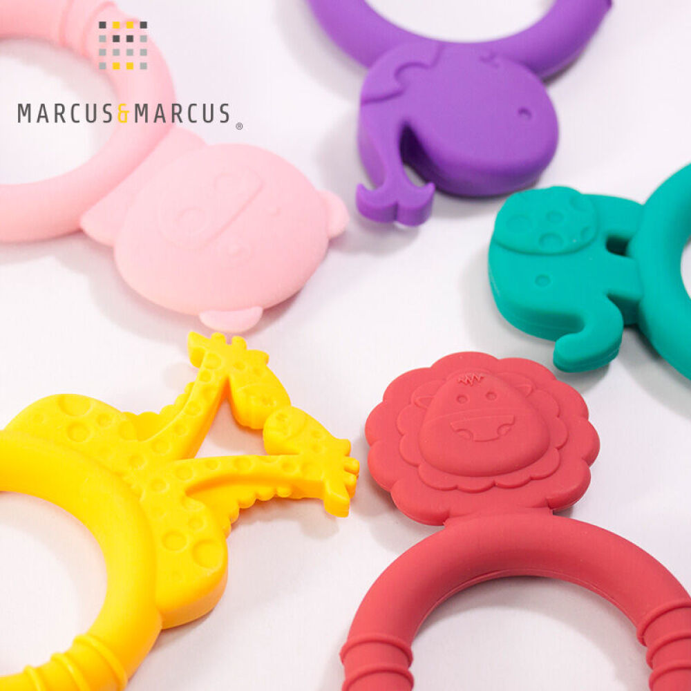 加拿大Marcus硅胶磨牙棒宝宝动物牙胶婴儿咬胶小豬