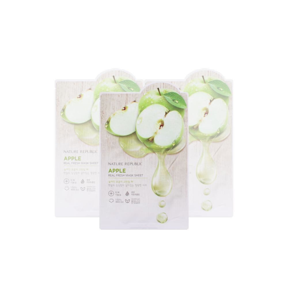 自然乐园（NATUREREPUBLIC）精粹自然清新保湿补水清爽面膜贴10片/袋苹果