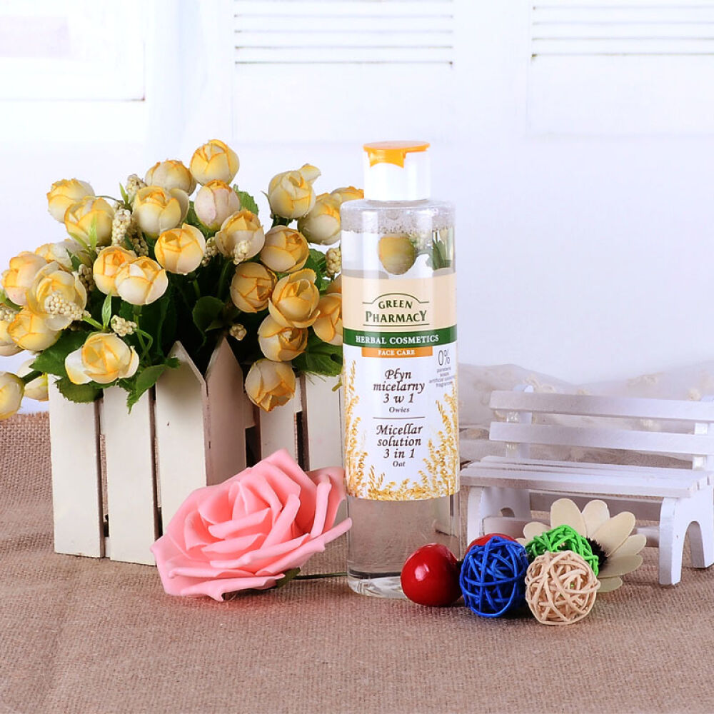 波兰原装进口GreenPharmacy燕麦温和保湿卸妆水洁肤水液卸妆清洁润肤三合一燕麦温和保湿卸妆水250ml