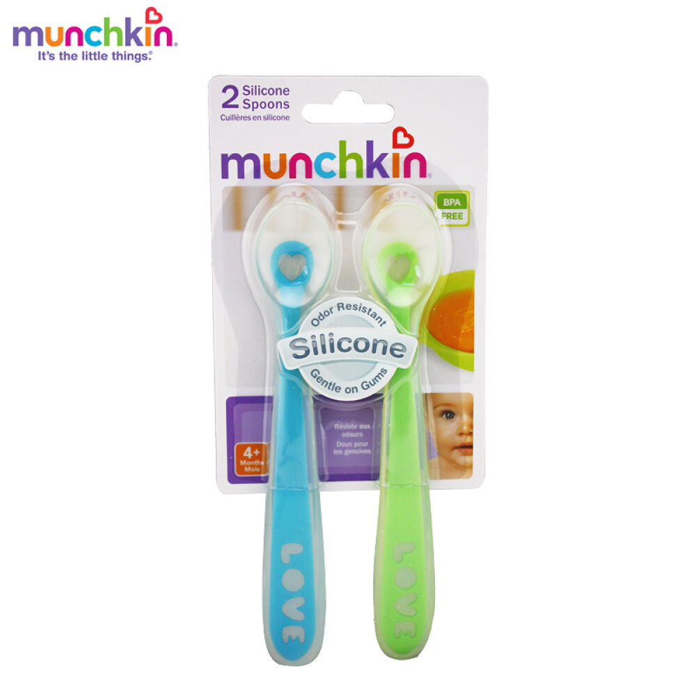 【全球购】加拿大直邮美国Munchkin麦肯齐勺子宝宝辅食餐具婴儿软头勺2只装
