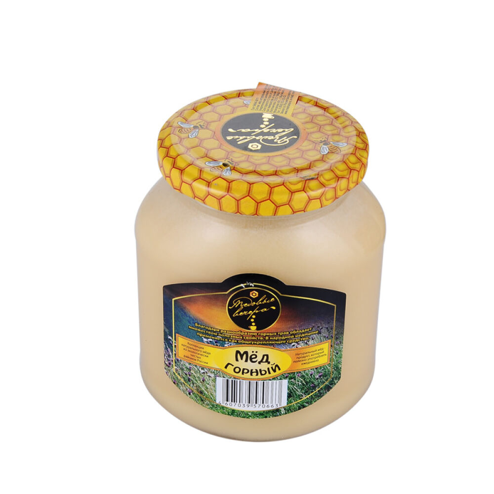 俄罗斯原装进口蜂蜜蜂蜜晚宴天然野生椴树蜜洋槐蜜百花蜜500g野山蜜500g玻璃瓶(0663)