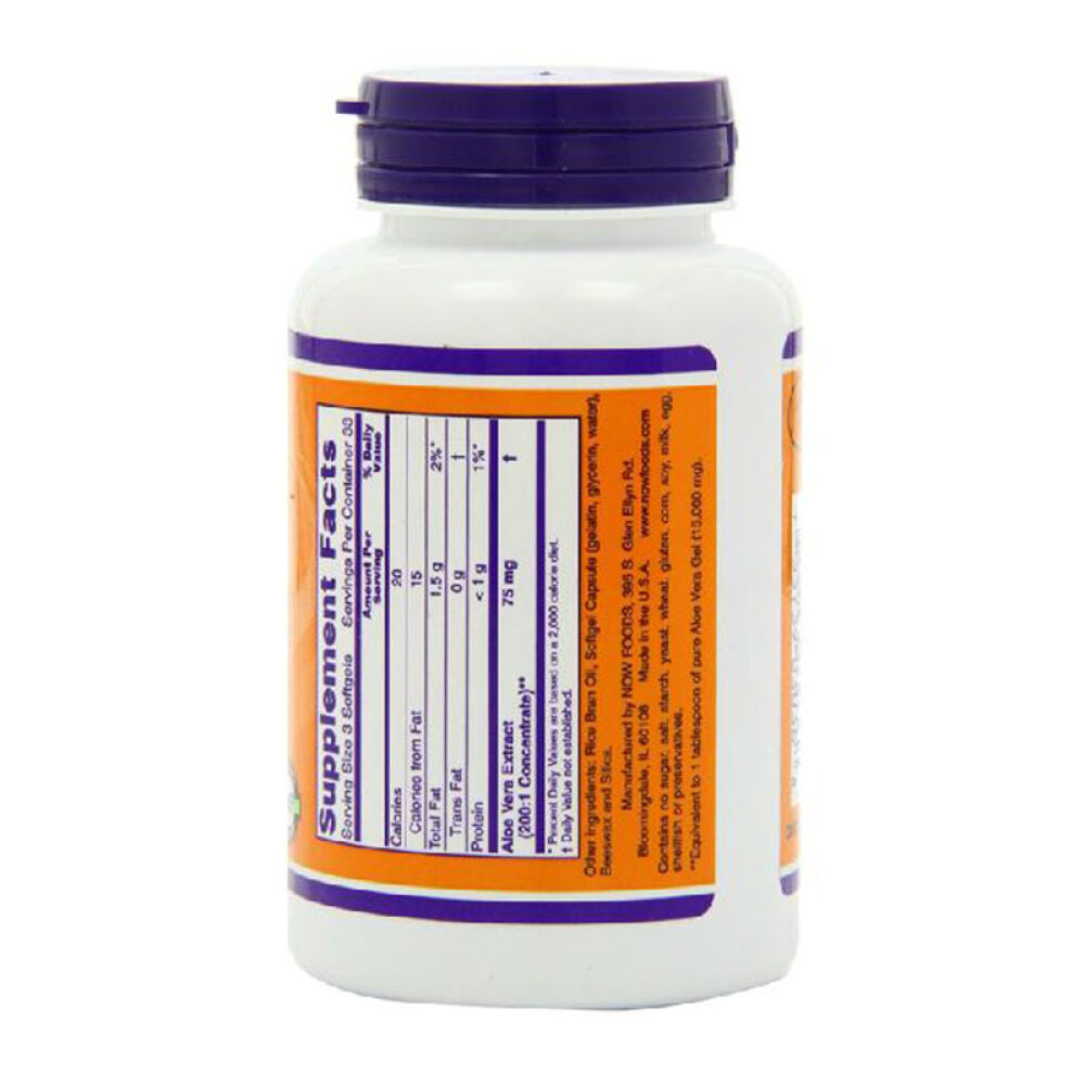 美国直邮NowFoods诺奥芦荟软胶囊100粒1瓶