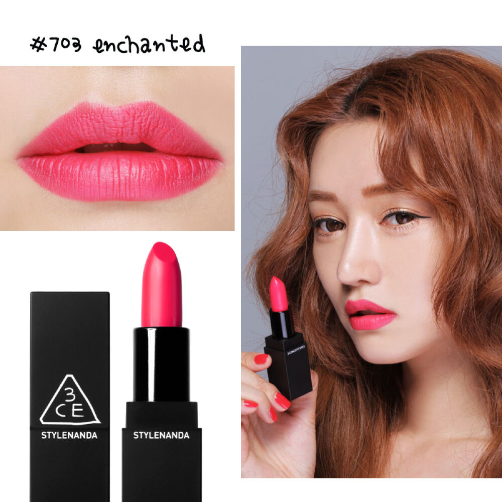 【全球购199元任选3件】韩国3CE口红热销彩妆哑光雾面唇膏口红不掉色3.5g持久保湿703#16年新款