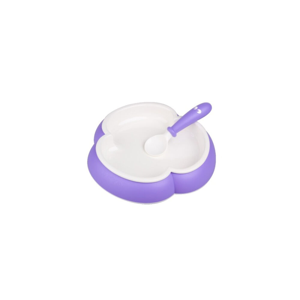 瑞典babybjorn宝宝餐盘环保儿童餐具汤匙套装孩子餐具套装拆单紫盘+紫勺无包装