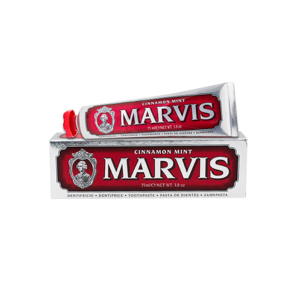 直邮意大利进口玛尔斯Marvis牙膏75ml红色肉桂+黑色甘草+橙色生姜3支装进口爱马仕牙膏固齿防蛀牙防牙结石牙渍