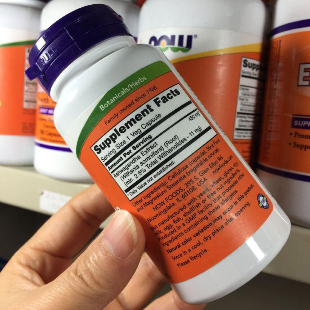 NowFoodsAshwagandha南非醉茄提取物450mg90粒提高人体抗压力