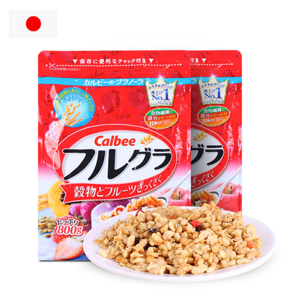 Calbee卡乐比水果仁燕麦营养早餐即食麦片日本进口零食减重年终囤货价(六包一箱)