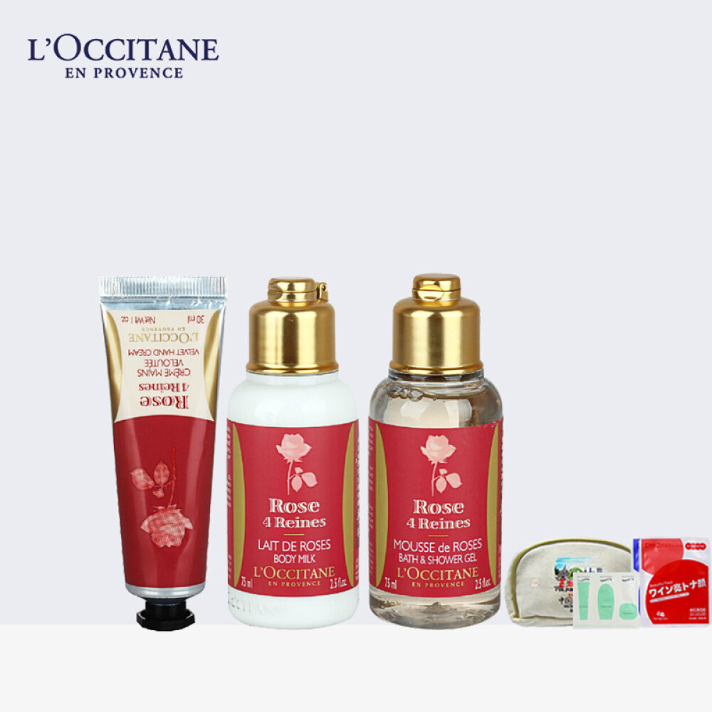欧舒丹loccitane玫瑰沐浴旅行套装3件套(沐浴75ml 体乳75ml 手霜30ml)