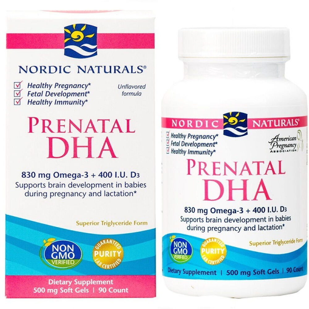 美国NordicNaturals挪威小鱼鳕鱼油孕妇DHA鱼油胶囊90粒