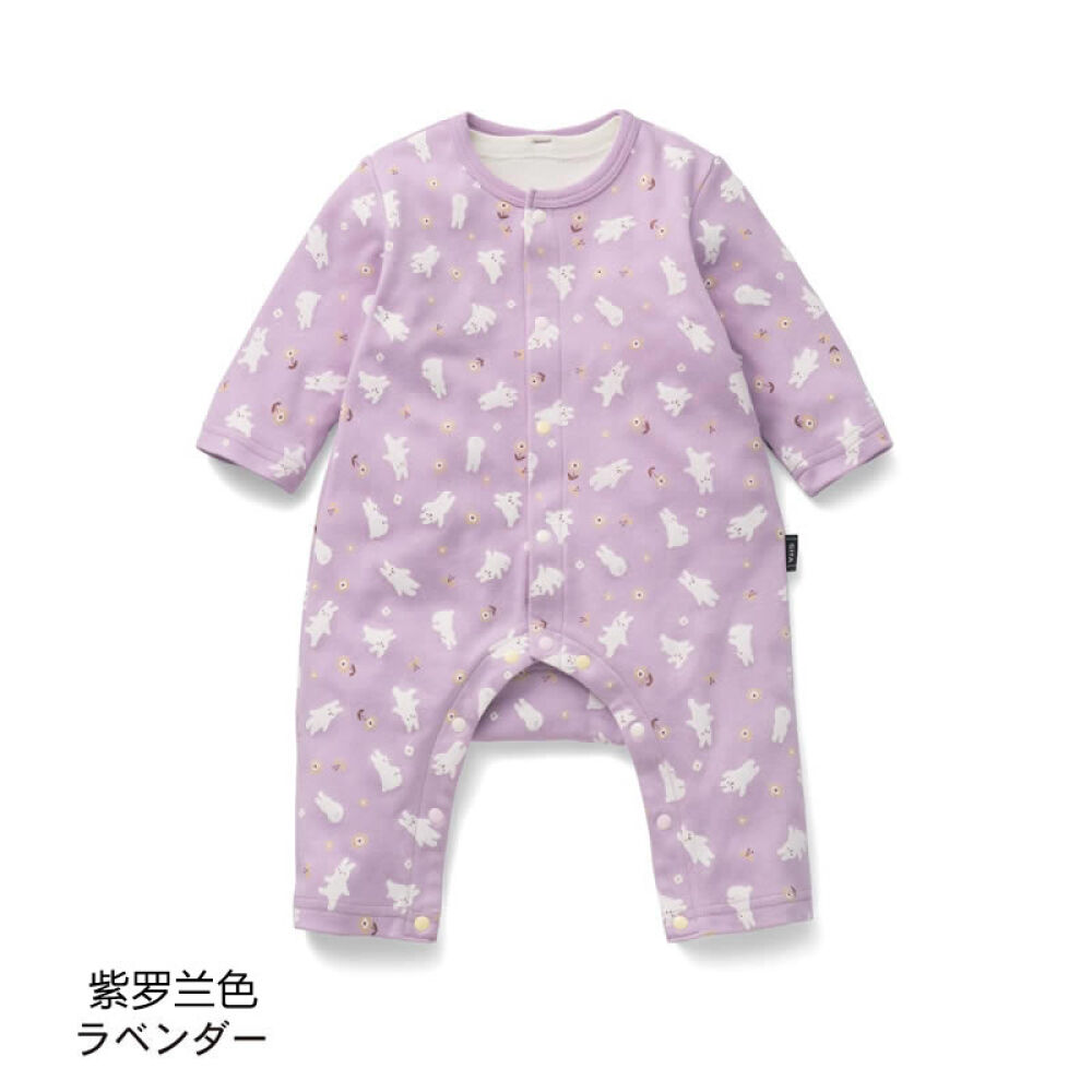 千趣会baby婴儿男女附连体内衣蛙式连体衣b96772紫罗兰色60cm