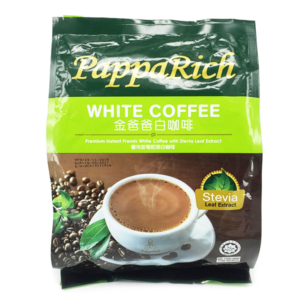 马来西亚进口PappaRich金爸爸香浓甜菊即溶白咖啡（360gx3袋）