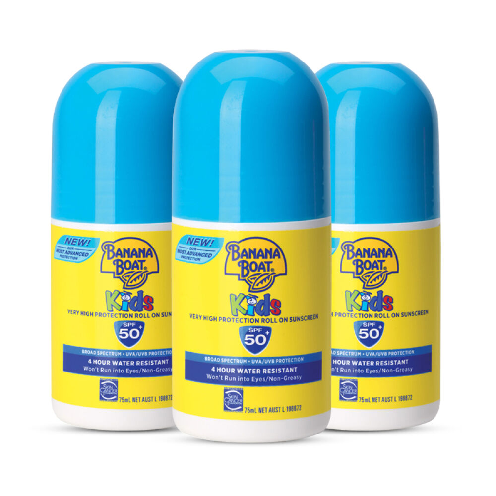 BananaBoatKids香蕉船滚珠防晒乳SPF50宝宝儿童孕妇婴儿防晒霜3支直减30