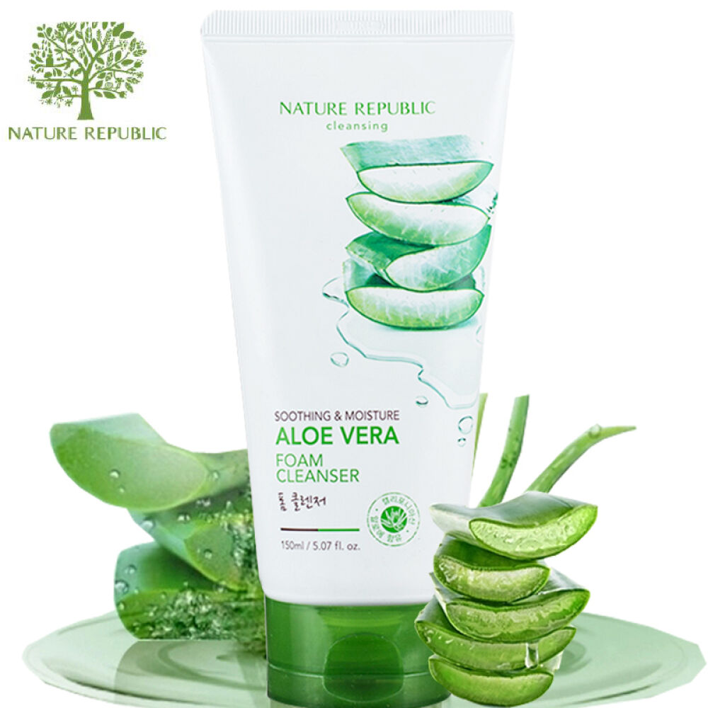 包邮韩国自然乐园补水面膜面霜晒后芦荟两件套芦荟胶+芦荟洁面