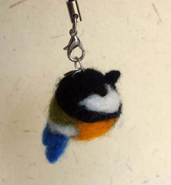 Needlefeltedbirdcharm,birdornament,greattit