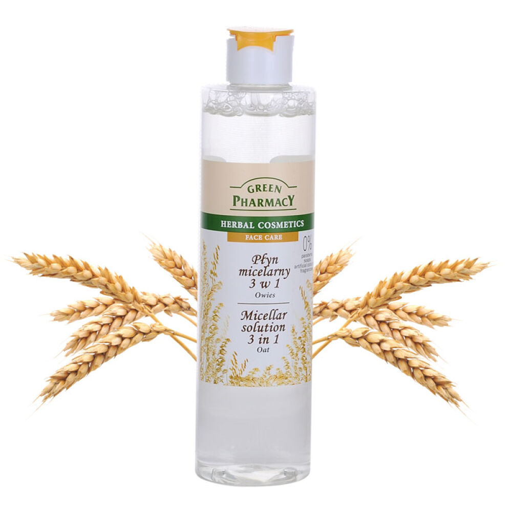 波兰原装进口GreenPharmacy燕麦温和保湿卸妆水洁肤水液卸妆清洁润肤三合一燕麦温和保湿卸妆水250ml