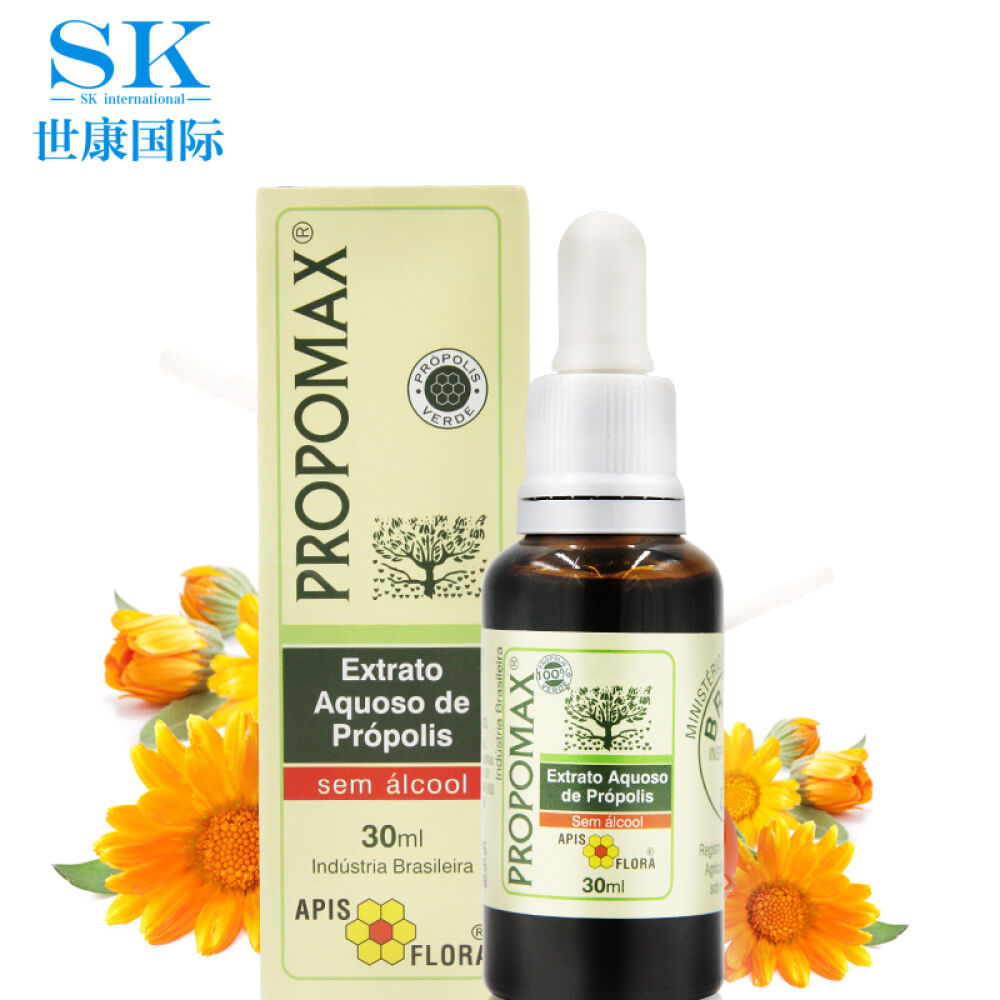 【全球购】APISFLORA巴西原装进口天然绿蜂胶液滴剂绿蜂胶软胶囊中老年增强调节免疫力30ml/1瓶蜂胶液无酒精不含蜂蜡