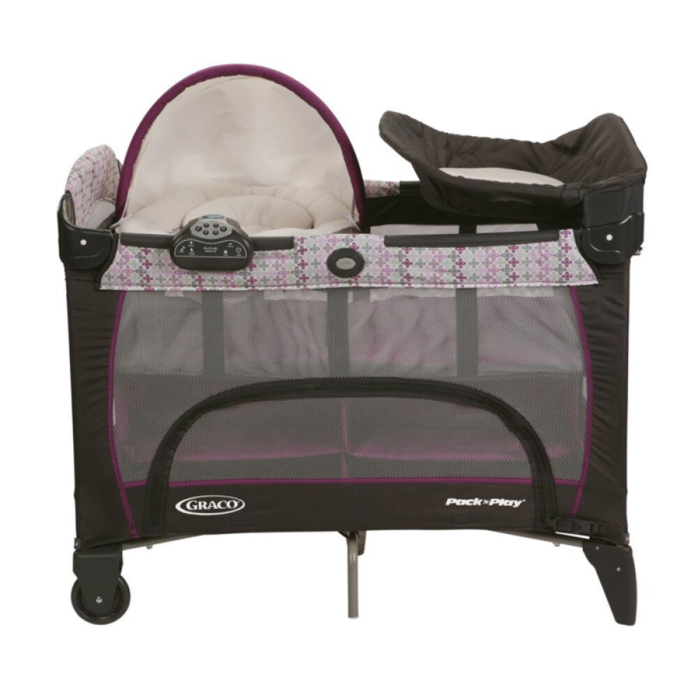 【全球购】葛莱GRACO乐悠系列多功能音乐游戏床便携式婴儿床宝宝床0-3岁Nyssa紫色