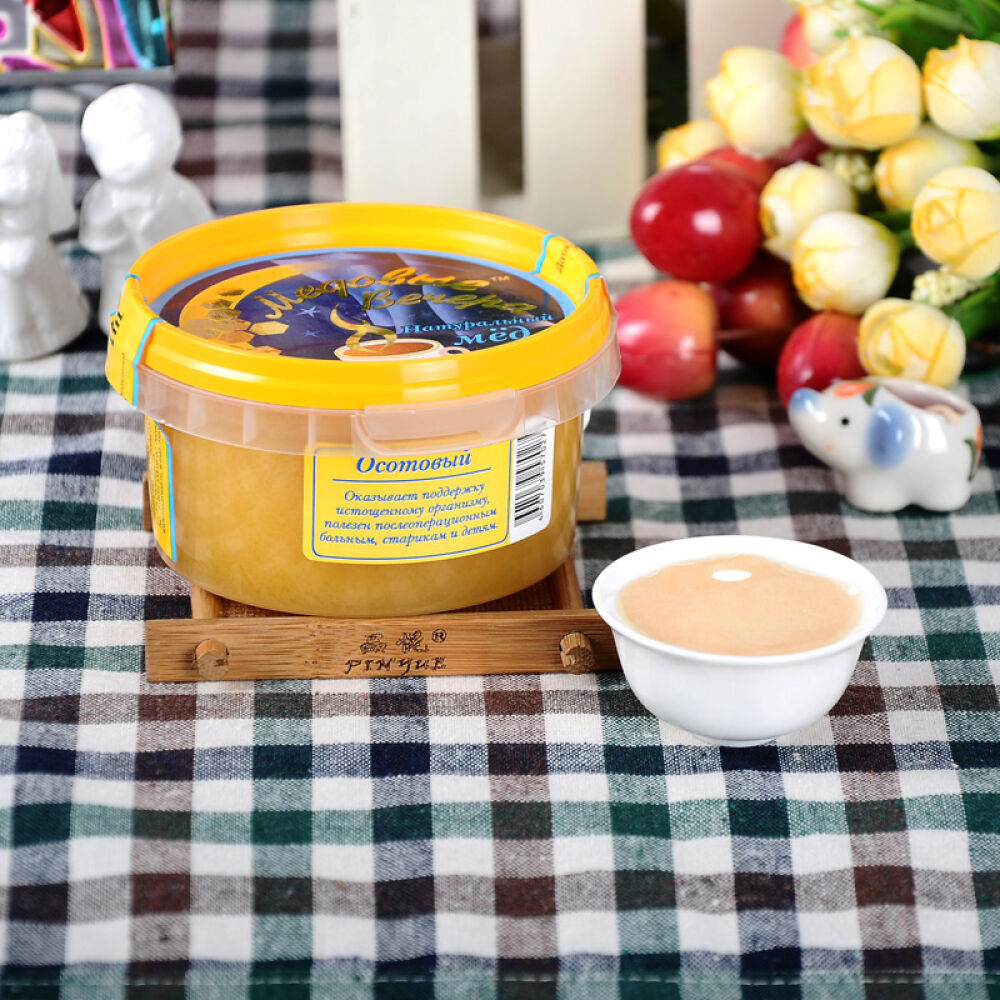 俄罗斯原装进口蜂蜜蜂蜜晚宴牌天然洋槐蜜等300g苦苣蜜(0274)