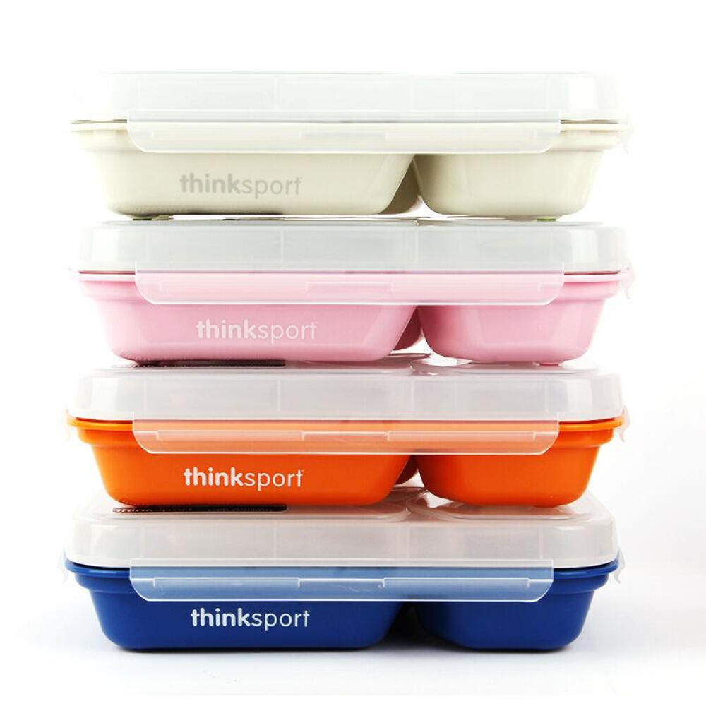 【全球购】ThinkBaby辛克宝贝儿童不锈钢餐盘叉勺套装宝宝分格饭盒餐盒餐具橙色