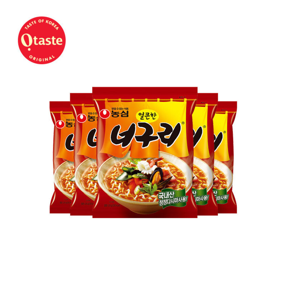 韩国进口农心辛拉面进口方便面(临保）韩国泡面辣味泡面煮面速食面干拌面非油炸(临保）香辣乌龙面五包120g*5