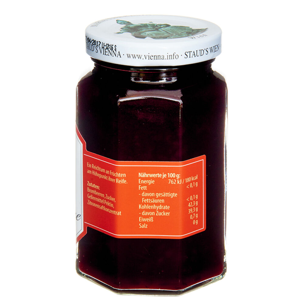 自营奥地利进口果酱施陶尔兹STAUD’S黑莓果酱250g