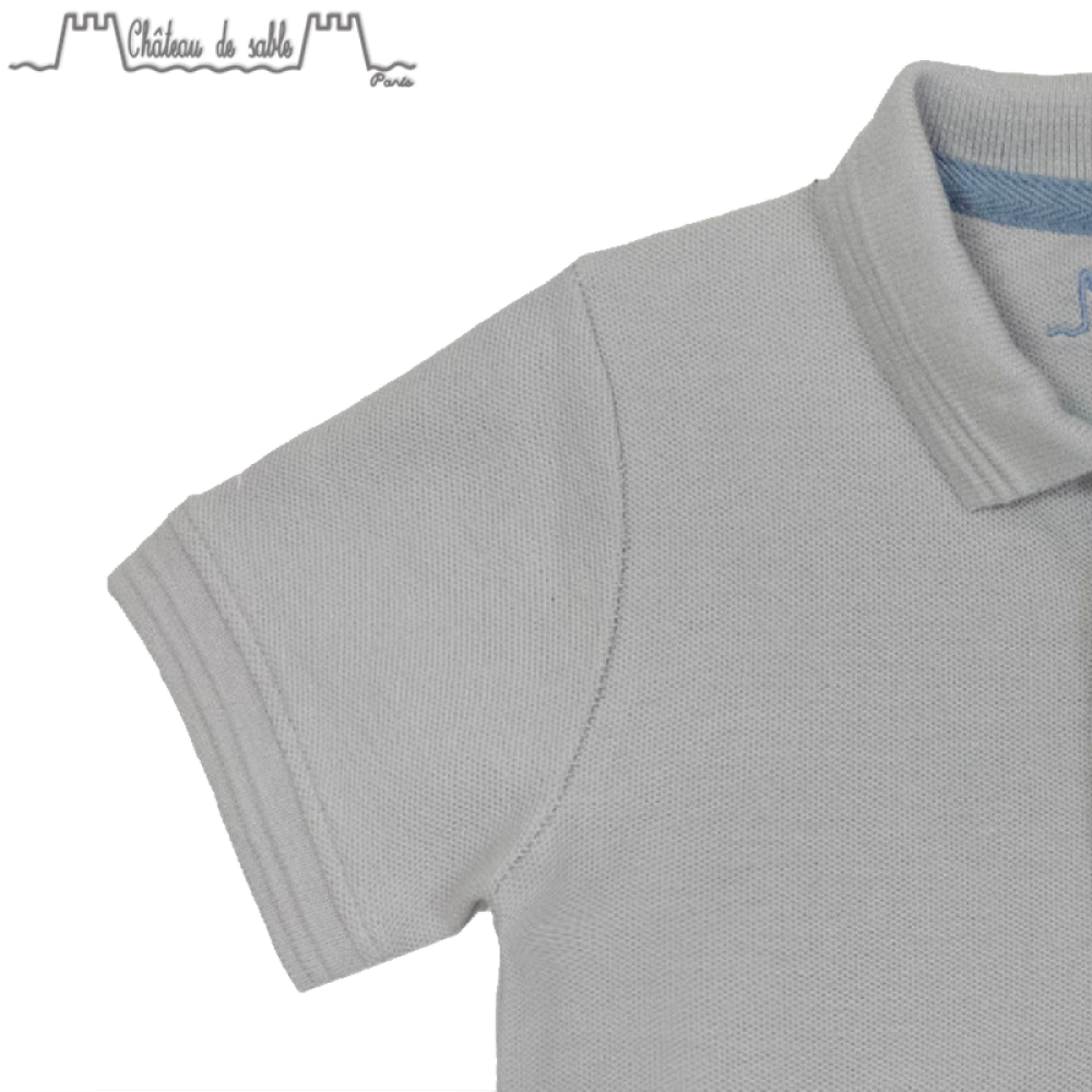 ChateauDeSableGASPARD短袖马球服男童短袖男童夏装上衣#08中灰色12M