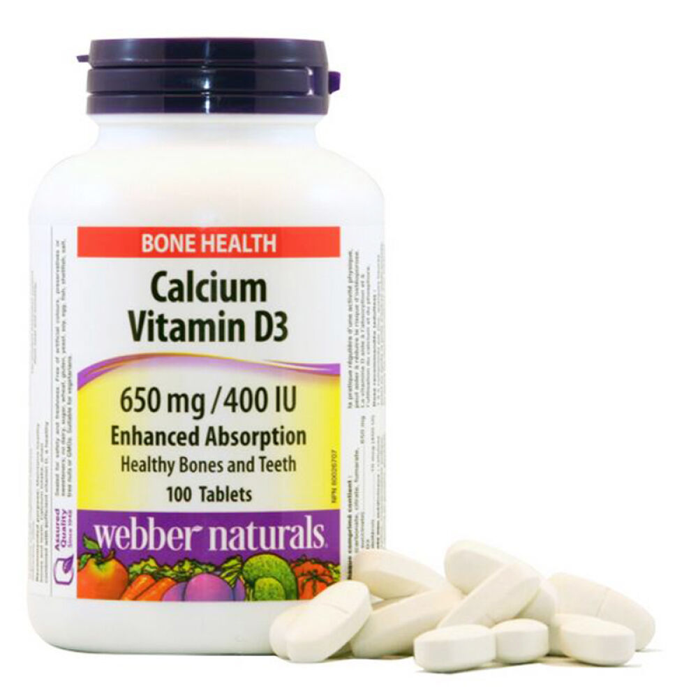 Webber伟博钙片钙+D3强健骨骼预防骨质疏松加拿大进口直邮100粒1瓶