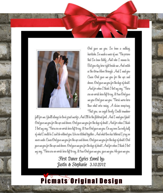 songlyricsweddingvows,personalized1stanniversarygift,picturemat