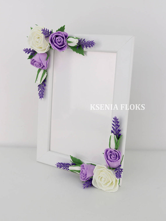 ivorylilaclavenderflowersroseshomedecorbirthdayframegiftforher
