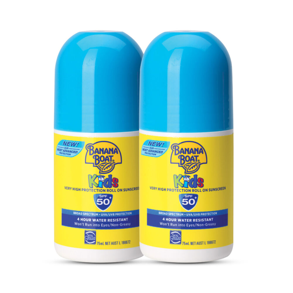BananaBoatKids香蕉船滚珠防晒乳SPF50宝宝儿童孕妇婴儿防晒霜2支蓝色
