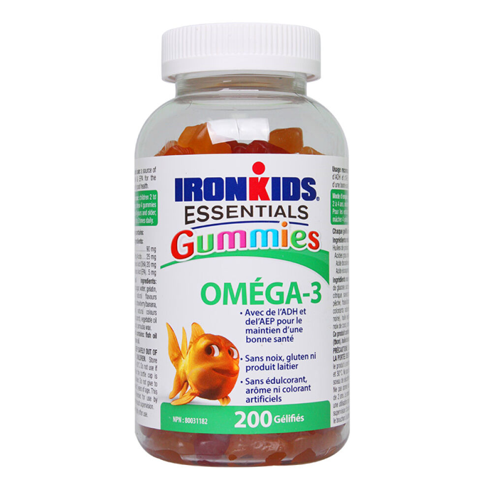 【加拿大直邮】小铁人Ironkids儿童DHA鱼油软糖200粒儿童DHA鱼油软糖200粒一瓶