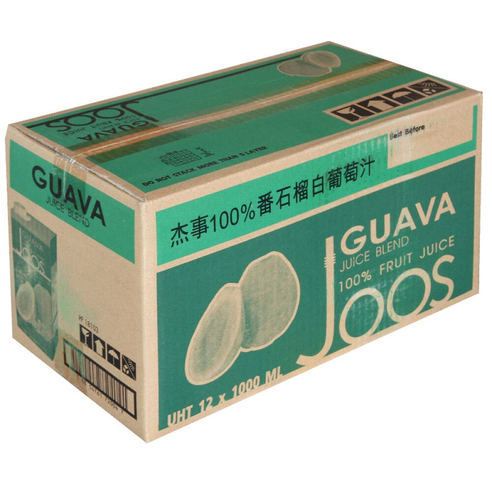 自营泰国进口杰事joos100%番石榴白葡萄果汁/箱（1Lx12盒）