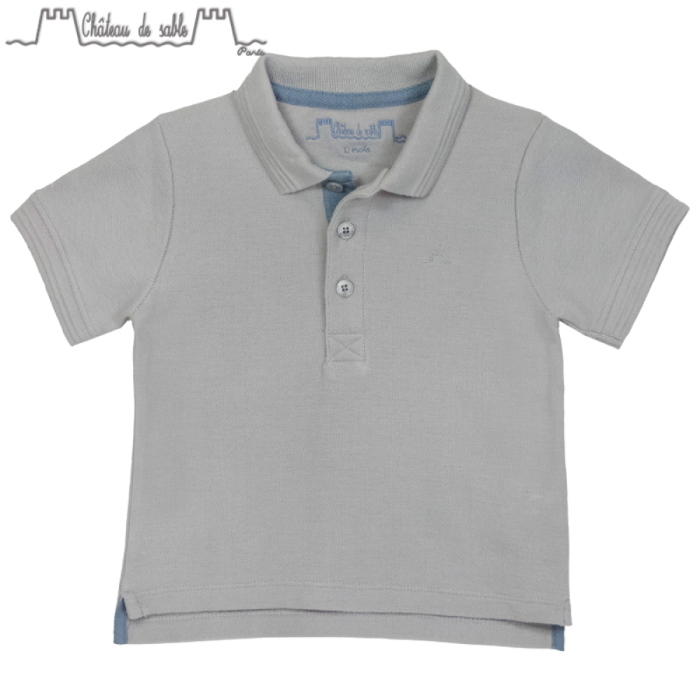 ChateauDeSableGASPARD短袖马球服男童短袖男童夏装上衣#08中灰色12M